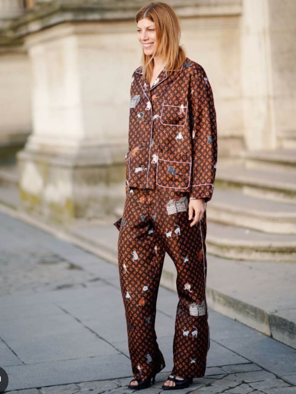 Louis Vuitton Grace Coddington Cat LV Print Pajama Set
